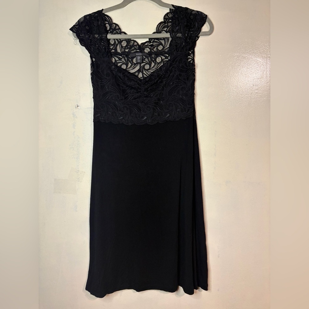 Tahari mini y2k lace babydoll top mini dress size S whimsigoth grunge